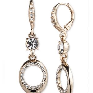 Givenchy Pave & Crystal Double Drop Earrings - Light Pink✨️ NWT